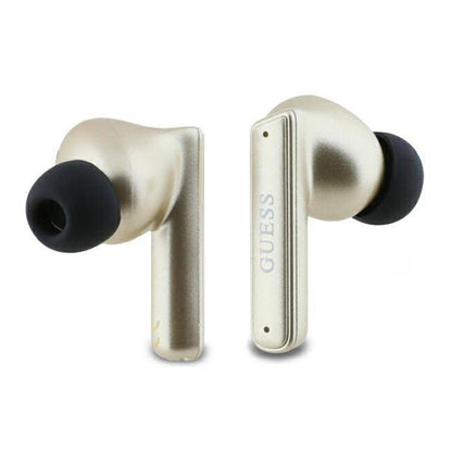 Handsfree Bluetooth Guess Capsule Logo Imprimé, TWS, ANC, Doré