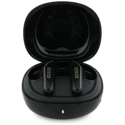 Auricolare Bluetooth Guess Flat Classic Logo Electroplated, TWS, Nero