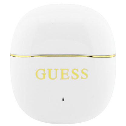 Kit mains libres Bluetooth Guess Glossy Gold Line Classic, TWS, Blanc