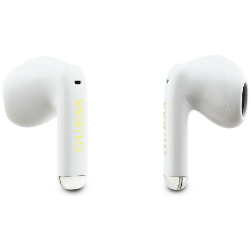 Kit mains libres Bluetooth Guess Glossy Gold Line Classic, TWS, Blanc