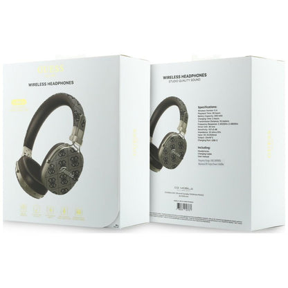 Casque Bluetooth Guess Metal 4G Script Logo, A2DP, Marron