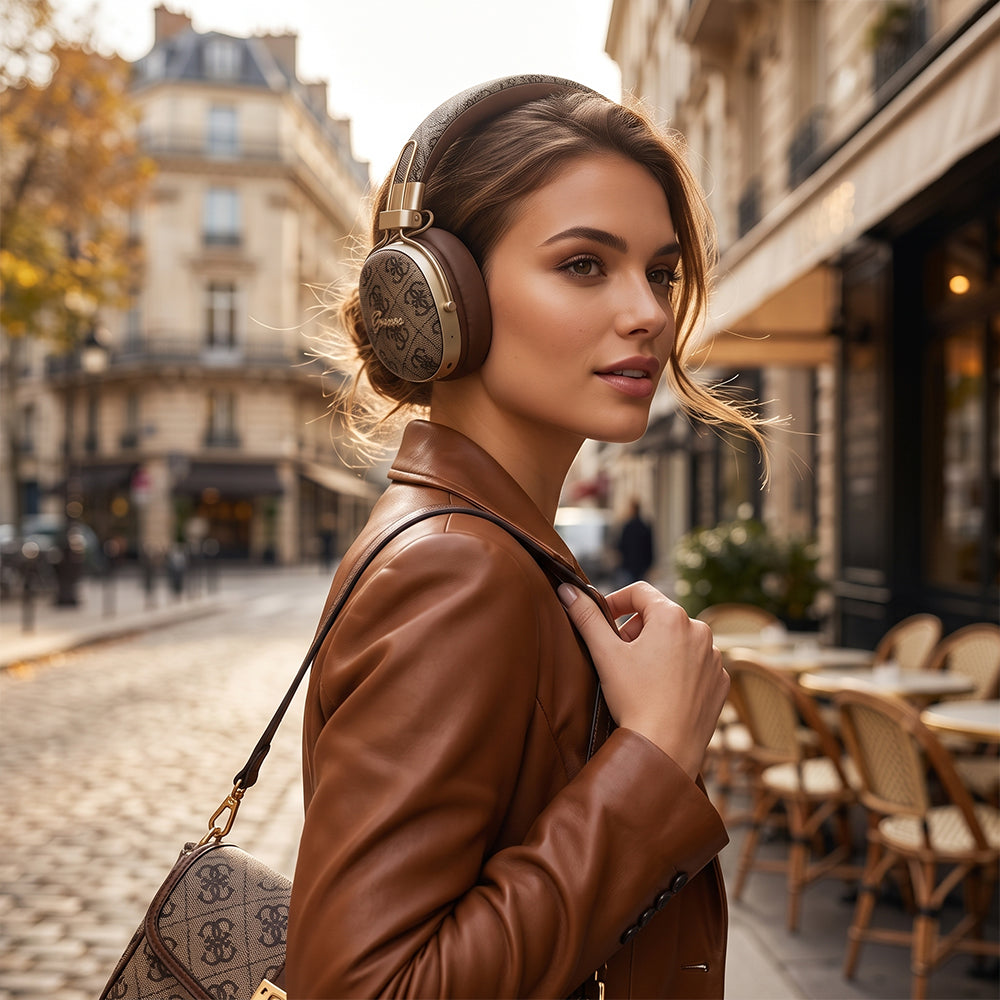 Casque Bluetooth Guess Metal 4G Script Logo, A2DP, Rose