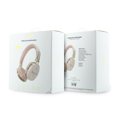 Casque Bluetooth Guess Metal 4G Script Logo, A2DP, Rose