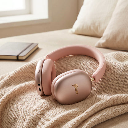 Auricolari Bluetooth Guess Metal Script Logo, A2DP, rosa
