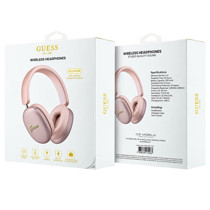 Auricolari Bluetooth Guess Metal Script Logo, A2DP, rosa