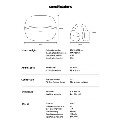 Kit mains libres Bluetooth HAVIT OWS916, TWS, Gris
