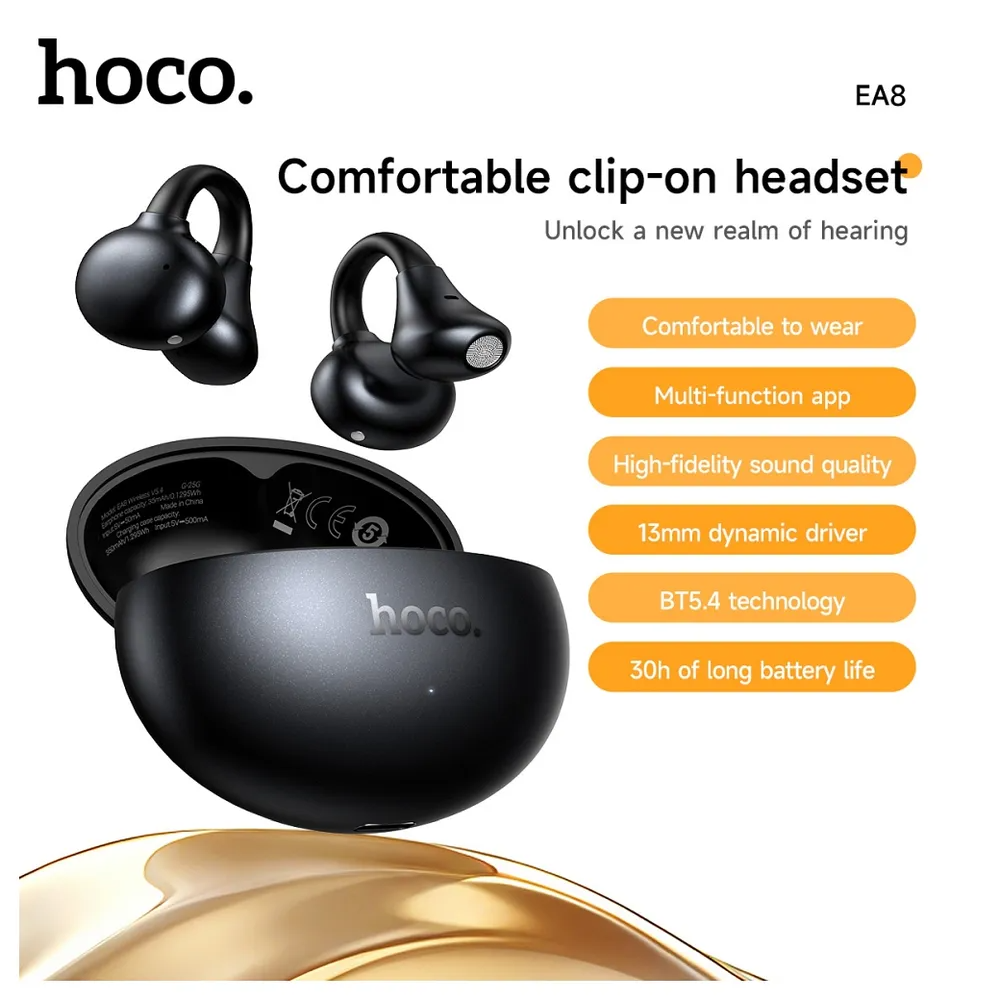 Kit mains libres Bluetooth HOCO EA8, TWS, Blanc