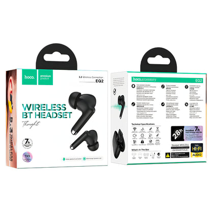 Auricolare Bluetooth HOCO EQ2, TWS, Nero