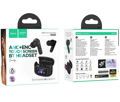 Bluetooth-Headset HOCO EQ21, TWS, ANC, Schwarz