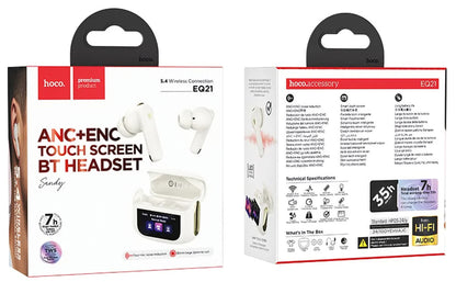 Écouteurs Bluetooth HOCO EQ21, TWS, ANC, Blanc