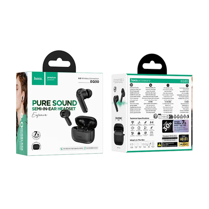 Auricolare Bluetooth HOCO EQ30, TWS, Nero