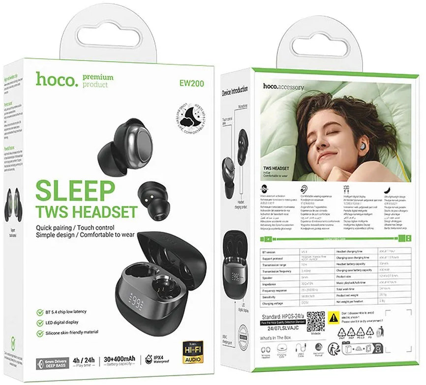 Auricolare Bluetooth HOCO EW200, TWS, Nero