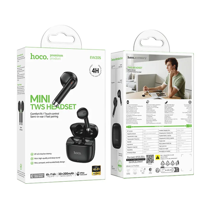 Auricolare Bluetooth HOCO EW205, TWS, Nero