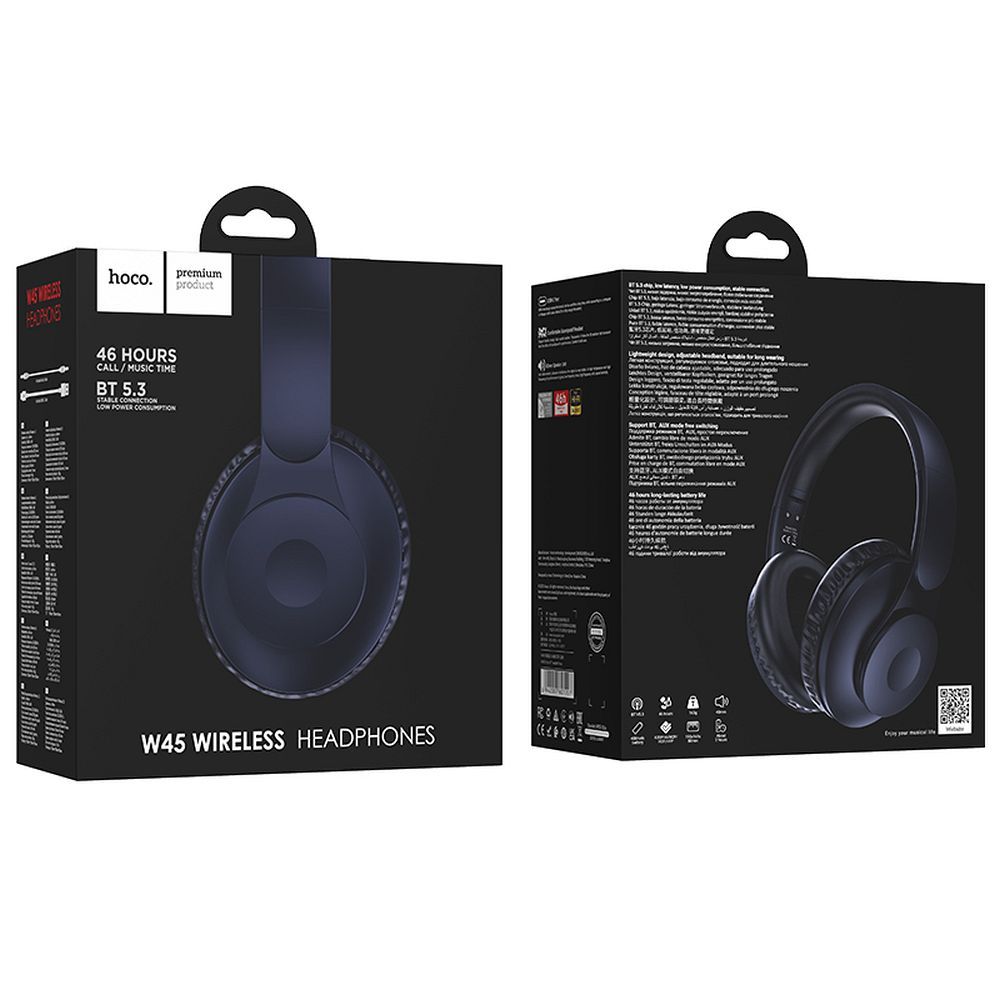 Auricolare Bluetooth HOCO W45, A2DP, Blu