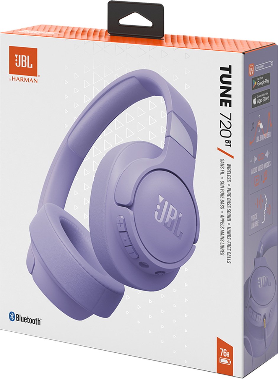 Kit mains libres Bluetooth JBL Tune 720BT, MultiPoint, A2DP, Mauve JBLT720BTPUR