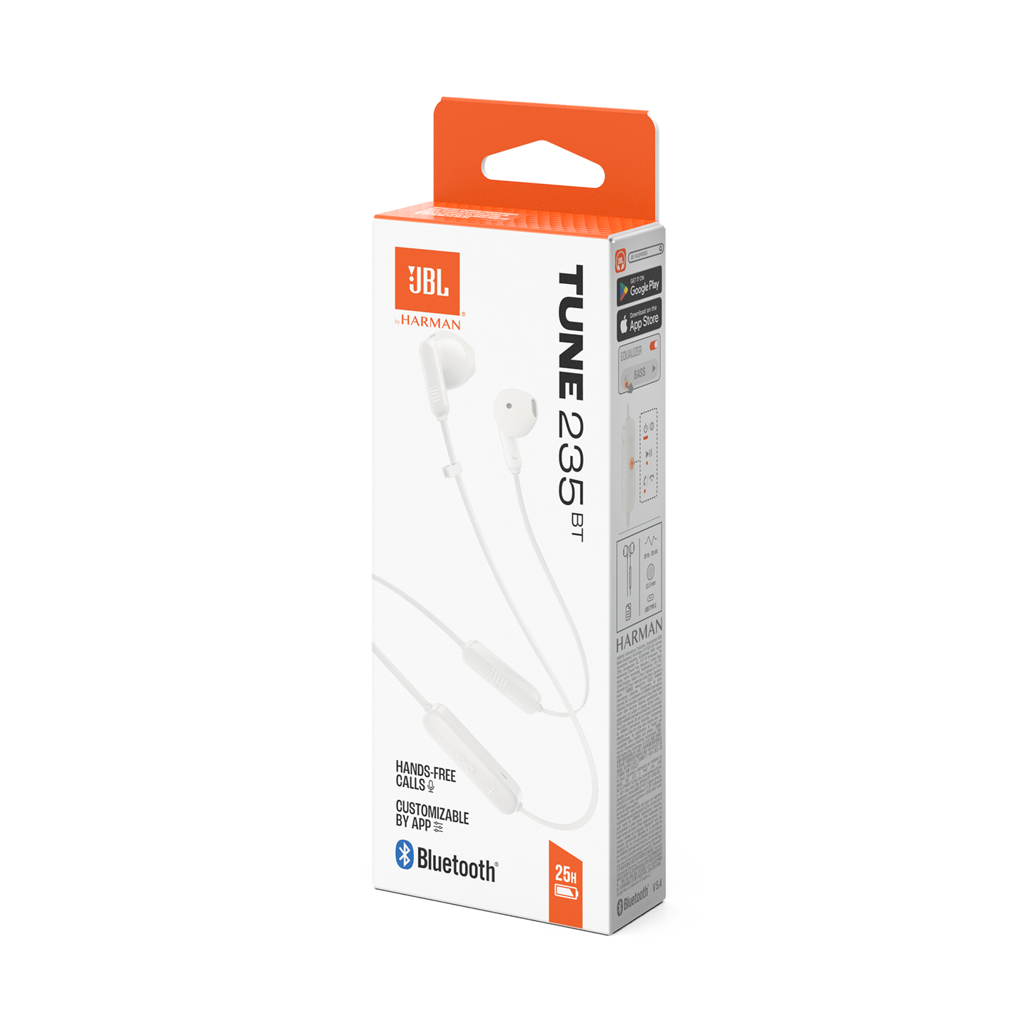 Kit mains libres Bluetooth JBL Tune 235BT, MultiPoint, A2DP, Blanc JBLT235BTWHT