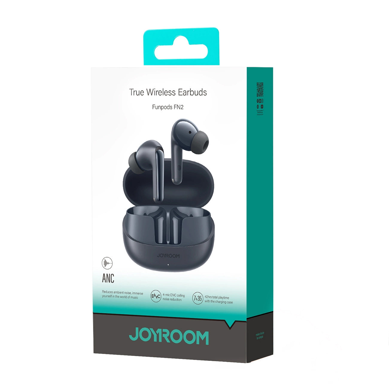 Écouteurs Bluetooth Joyroom Funpods JR-FN2, TWS, ANC, Noir