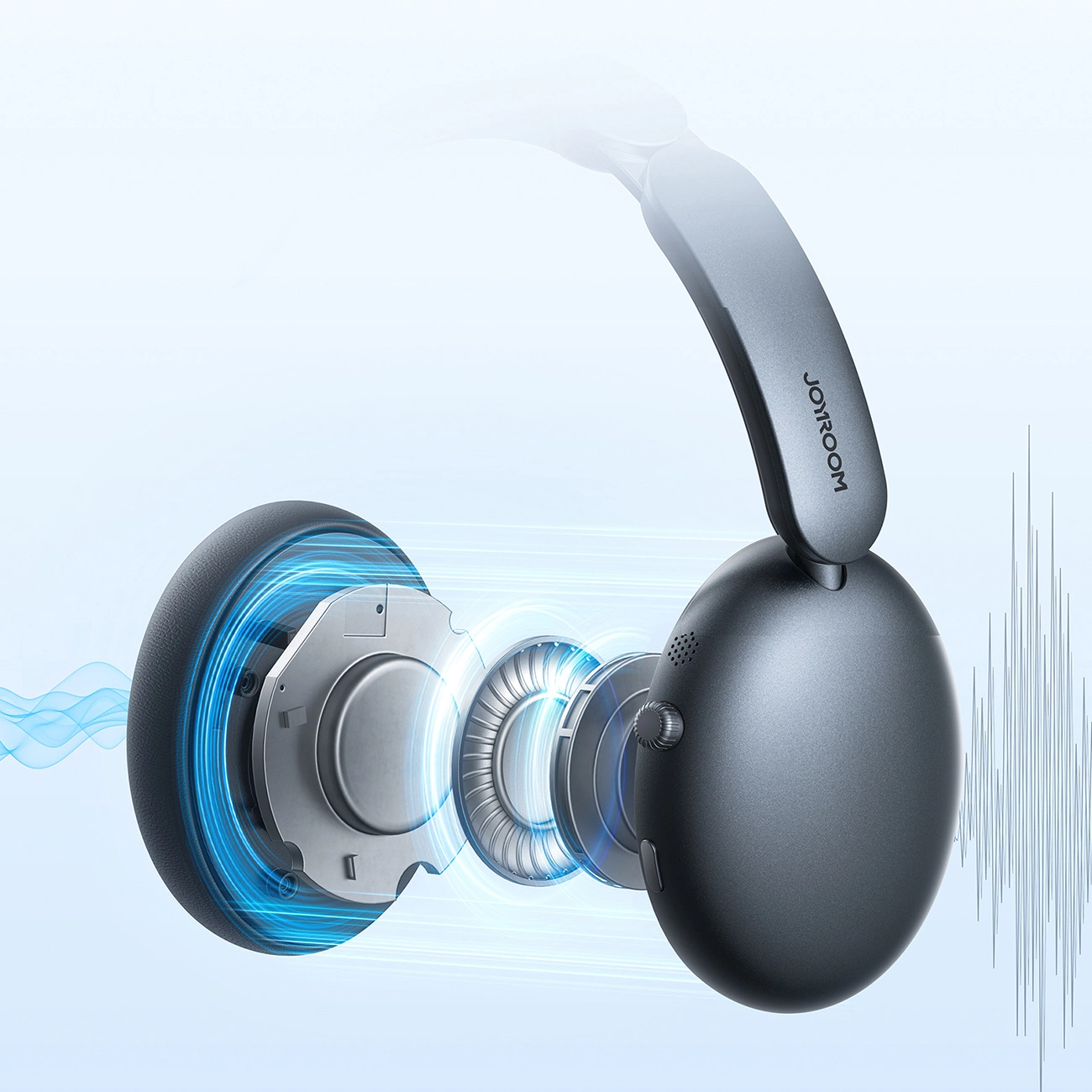 Bluetooth-Headset Joyroom JR-JH1, A2DP, ANC, Schwarz