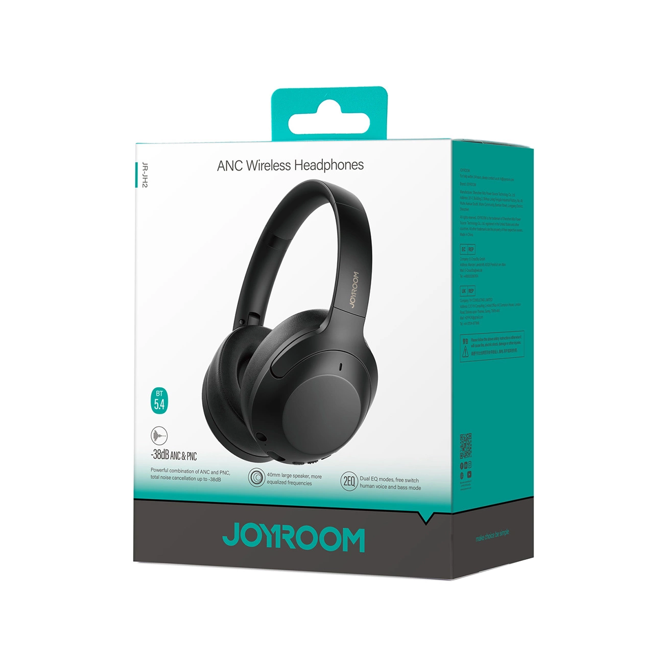 Kit mains libres Bluetooth Joyroom JR-JH2, A2DP, ANC, Noir