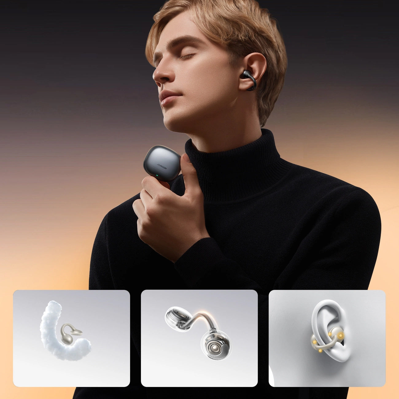 Auricolare Bluetooth Joyroom Openfree JR-OE3, TWS, Argento