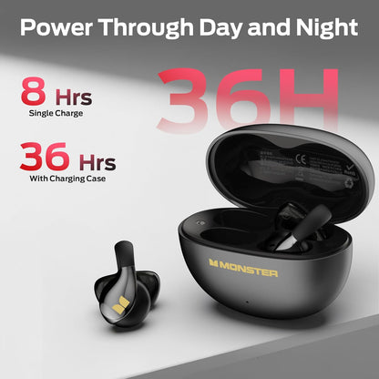 Auricolare Bluetooth Monster AC225, TWS, Nero
