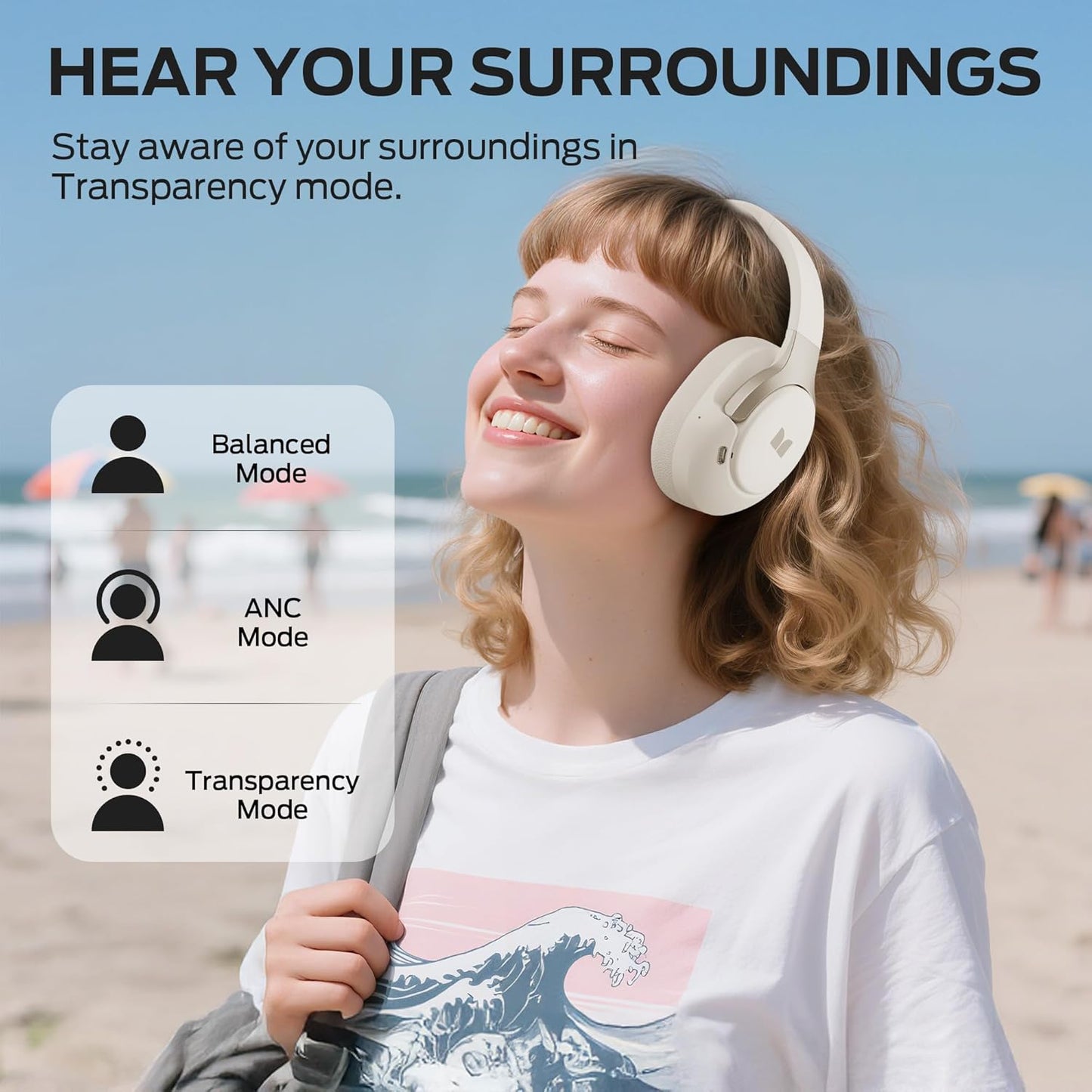 Handsfree Bluetooth Monster Persona 5th, MultiPoint, A2DP, ANC, Bianco