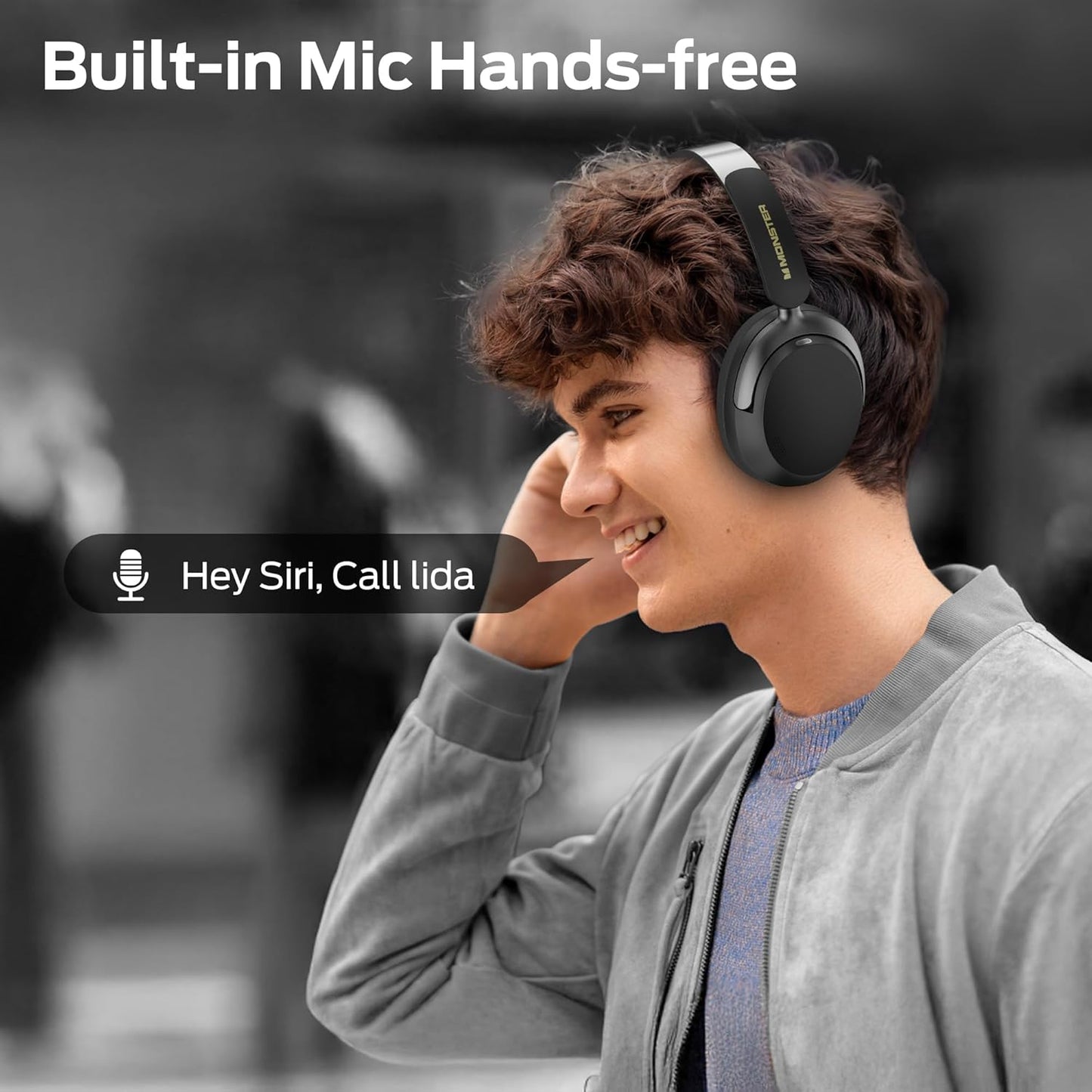 Kit mains libres Bluetooth Monster Persona 3rd, MultiPoint, A2DP, ANC, Noir