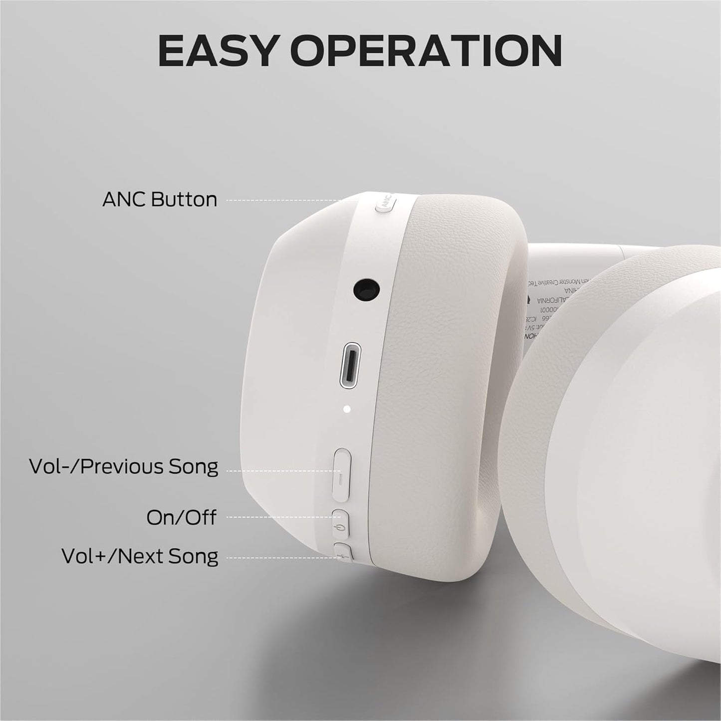 Bluetooth-Headset Monster Persona 6th, MultiPoint, A2DP, ANC, Weiß