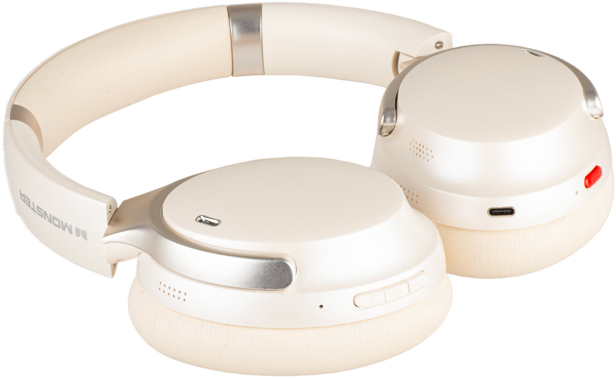 Kit mains libres Bluetooth Monster QuiteFit V3, MultiPoint, A2DP, ANC, Blanc