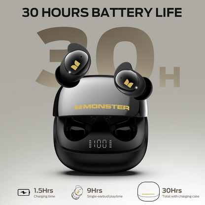 Casque Bluetooth Monster Sleep Ear200, TWS, ANC, Noir