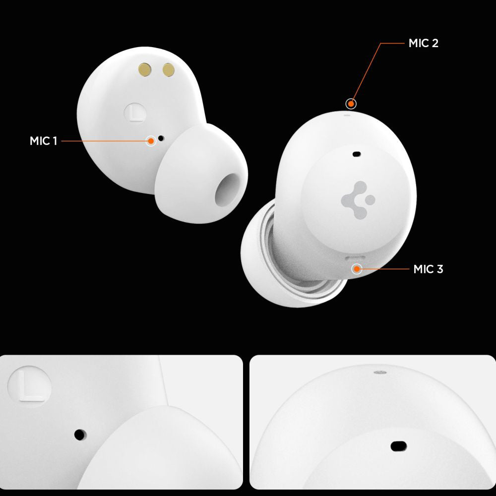 Handsfree Bluetooth Spigen SA2401, TWS, ANC, Blanc ASD07963