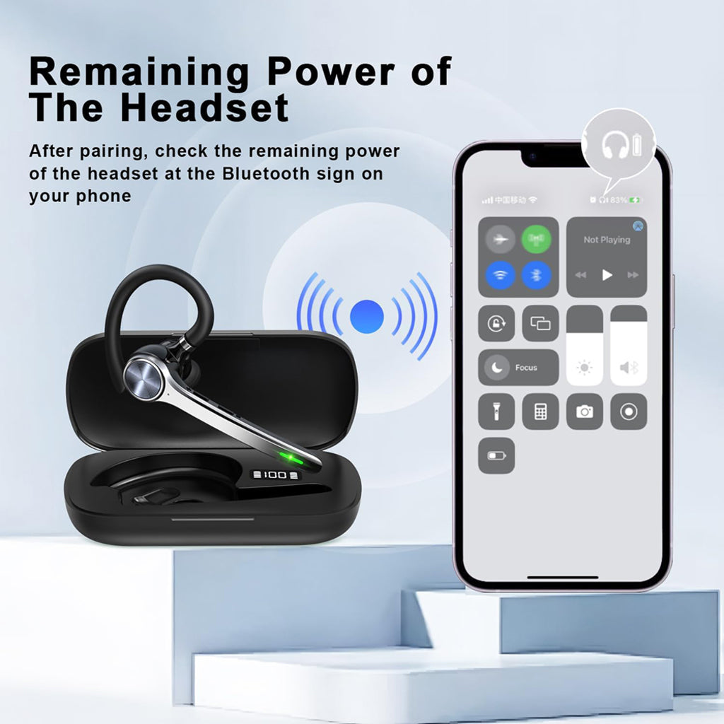 Bluetooth-Callcenter-Headset Techsuit Hearyo A6L, Schwarz