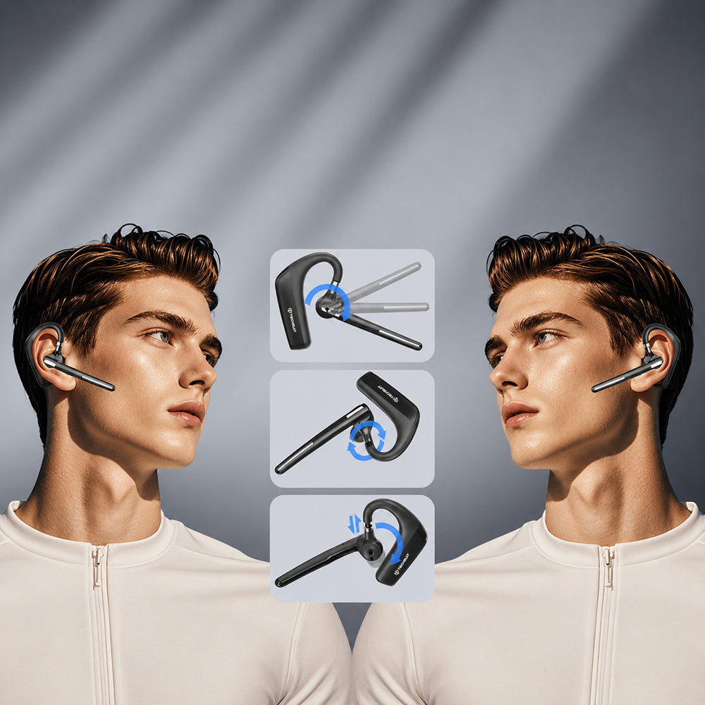 Freisprech-Bluetooth Techsuit PowerTalks G6, MultiPoint, A2DP, Schwarz