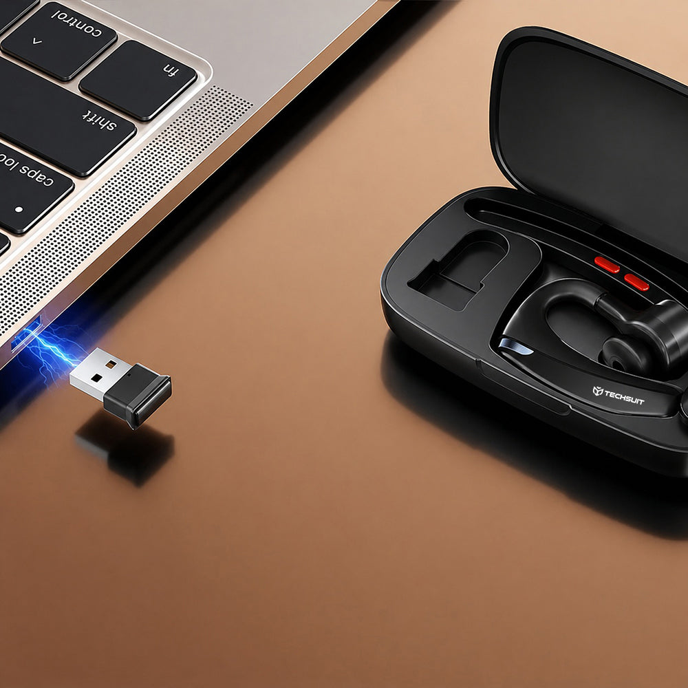 Bluetooth-Headset Techsuit SoundForce Pro G10 Call Center, A2DP, Schwarz