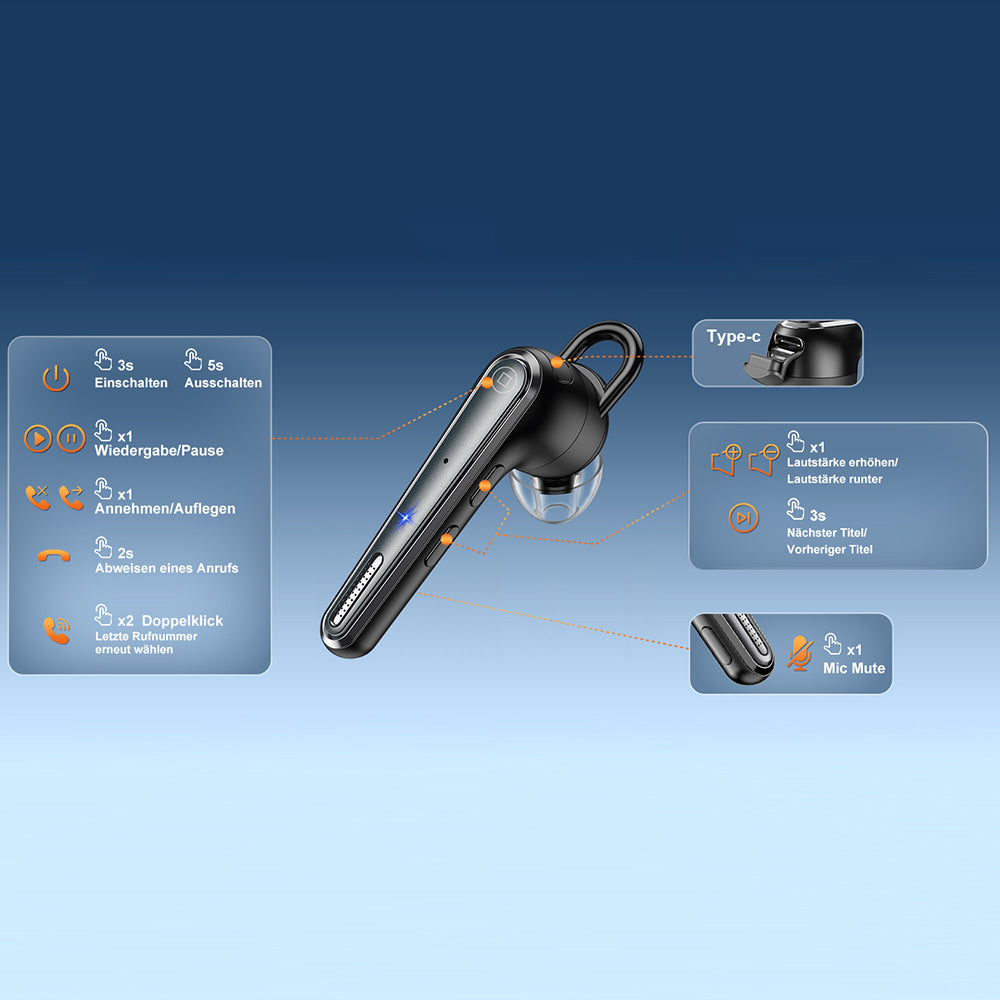 Freisprech-Bluetooth Techsuit Voicera CB3, A2DP, Schwarz