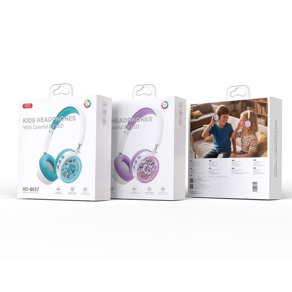 Casque Bluetooth mains libres XO Design BE57 Cartoon Kids, A2DP, Bleu