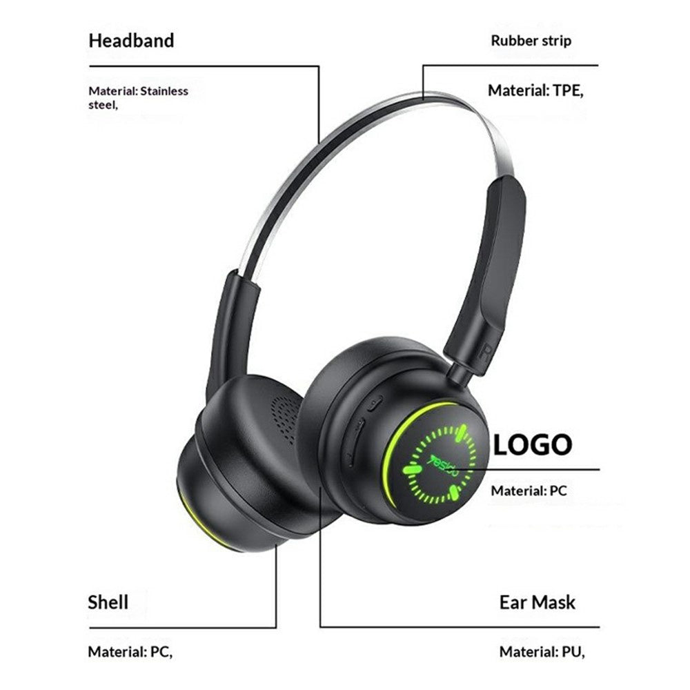 Kit mains libres Bluetooth Yesido EP15 Kids, A2DP, Noir