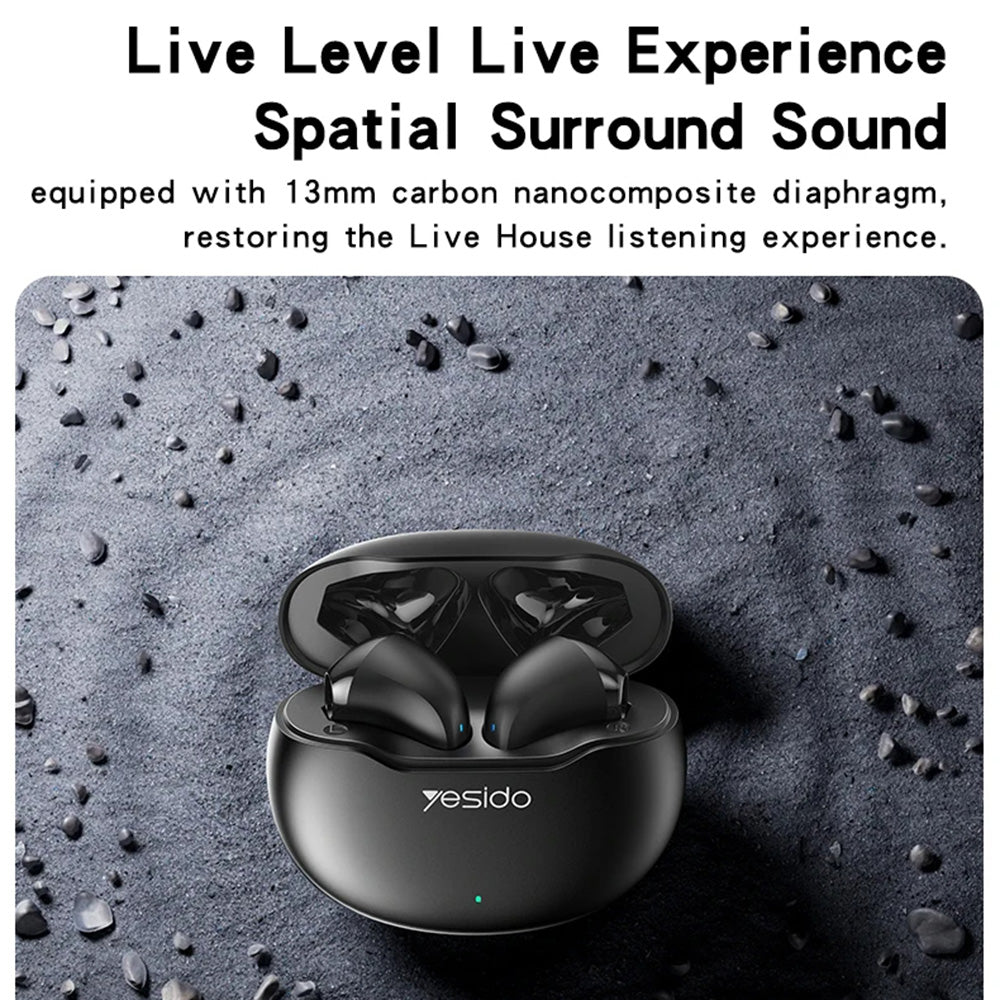 Kit mains libres Bluetooth Yesido TWS21, TWS, Noir