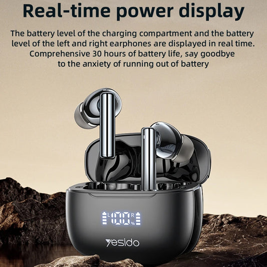Handsfree Bluetooth Yesido TWS23, TWS, ANC, Schwarz
