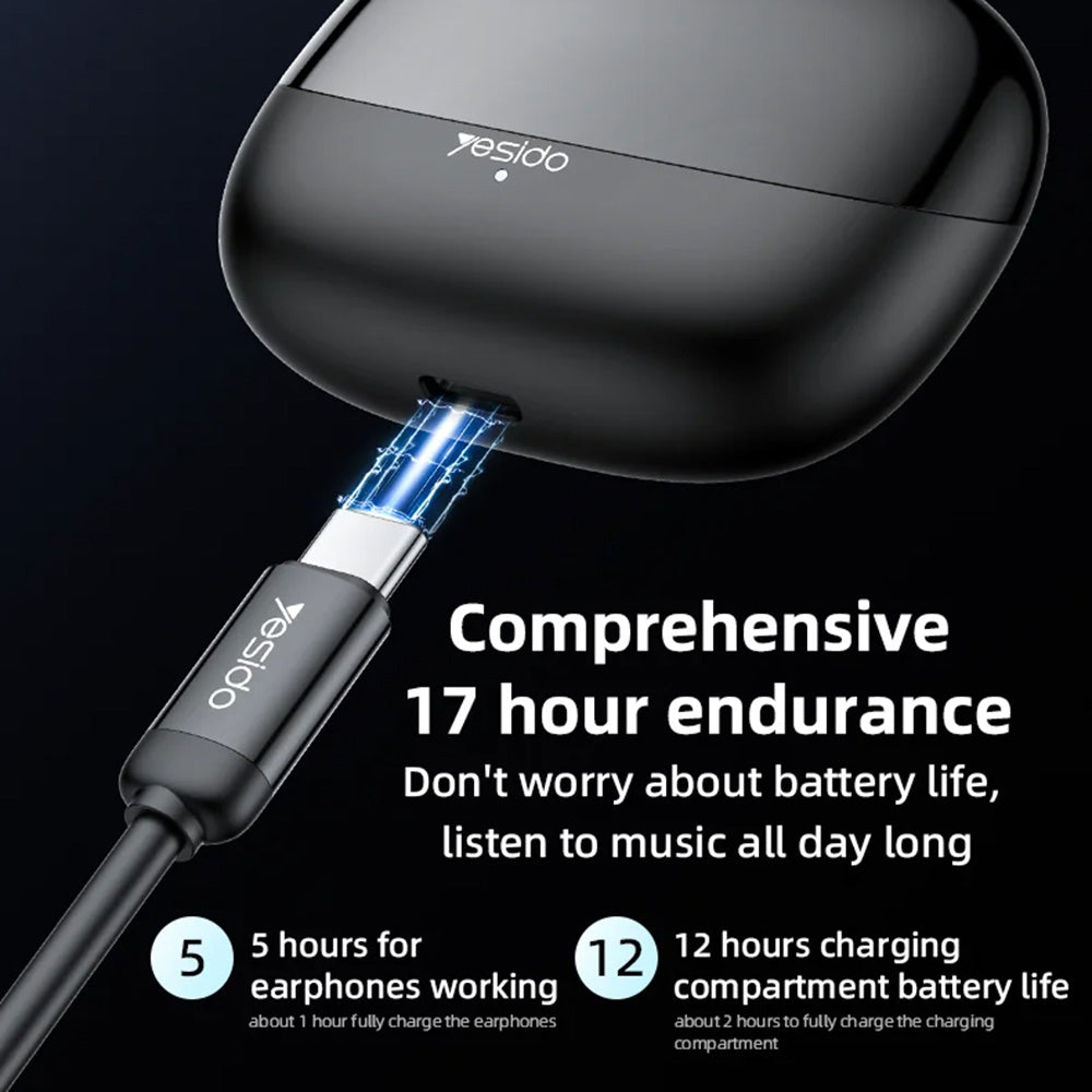 Kit mains libres Bluetooth Yesido TWS26, TWS, Noir