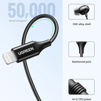 Handsfree Lightning UGREEN 30631, Noir