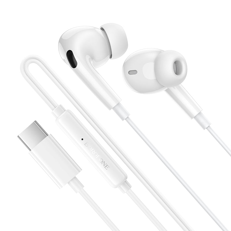 Auricolari USB-C Borofone BM100 Pro Fuente, Bianco