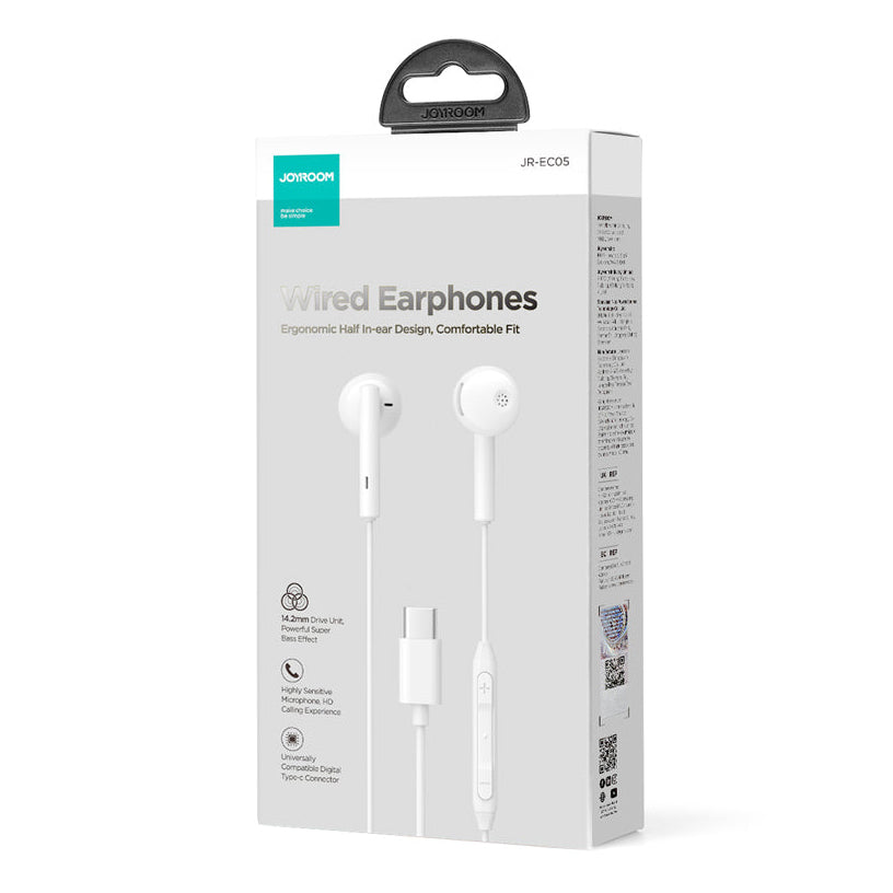 Handsfree USB-C Joyroom JR-EC05, Weiß