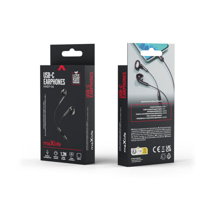 Kit mains libres USB-C MaXlife MXEP-04, Noir