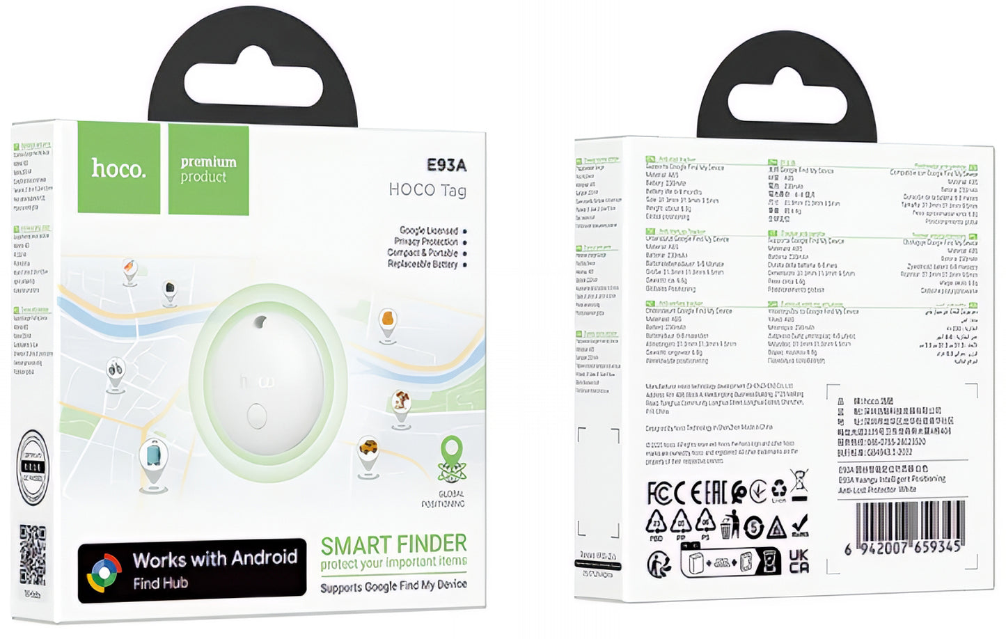 HOCO SmartTag E93A für Android-Serie, Schwarz