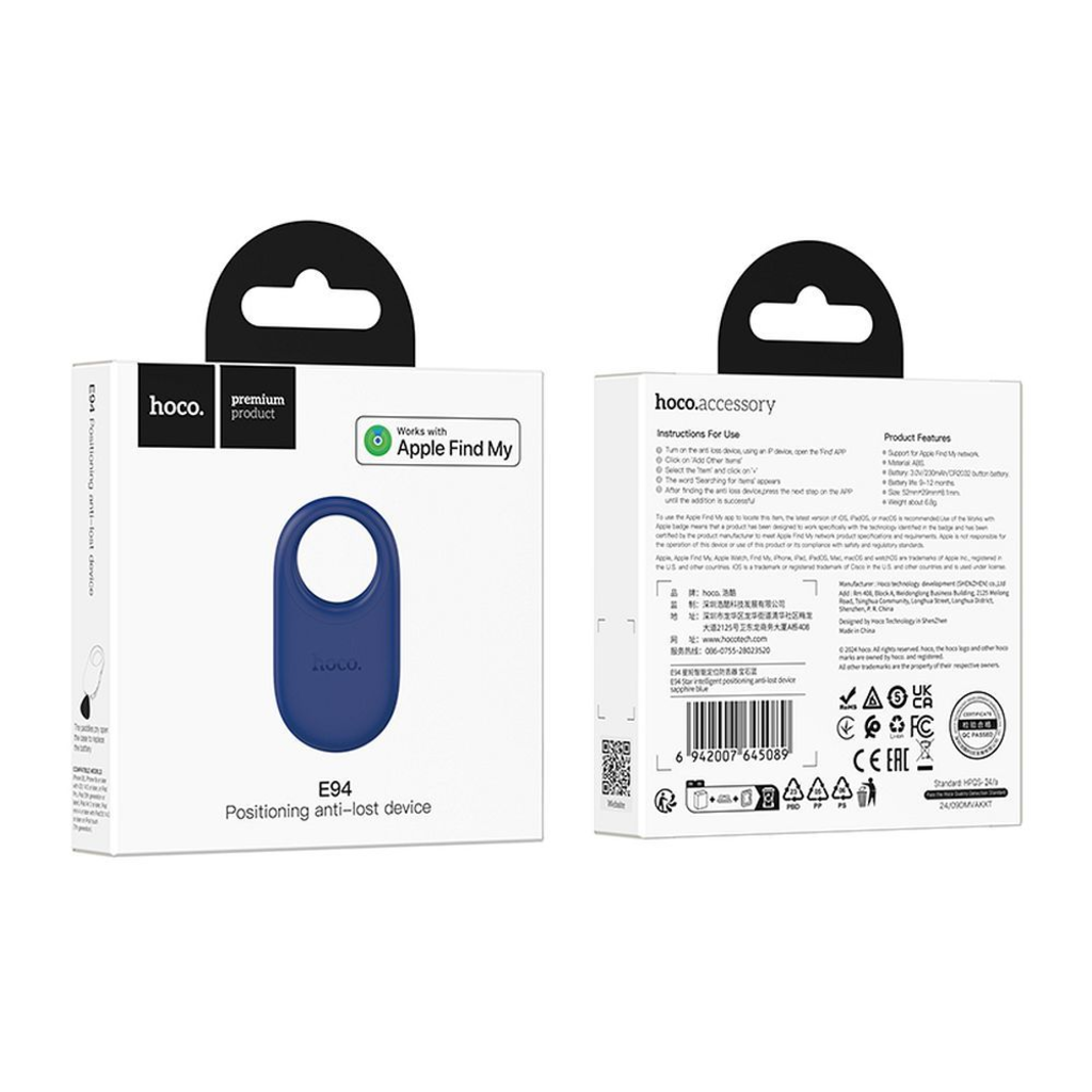 HOCO SmartTag E94 per iOS Series, Blu Navy