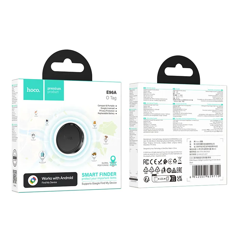 HOCO SmartTag E96A pour la série Android, Noir