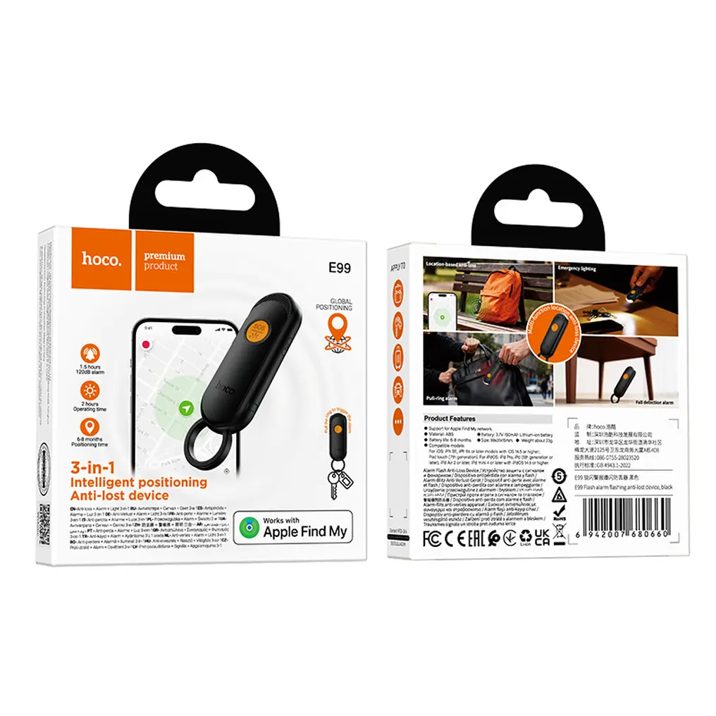 HOCO SmartTag E99 Flash pour iOS Series, Noir