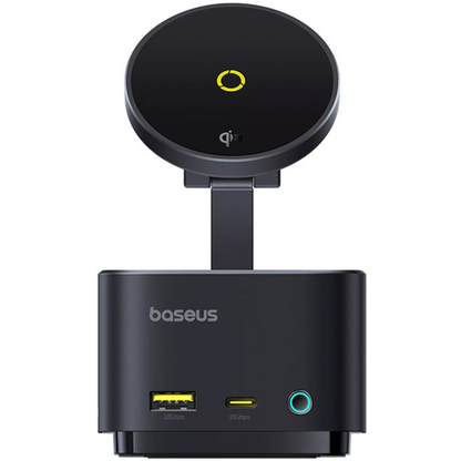 Hub Multifonctionnel Baseus MagPro II 7en1, 1 x USB-A - 2 x USB-C - 1 x HDMI - 1 x QI - 1 x SD - 1 x microSD, Noir Reconditionné B00072900121-00