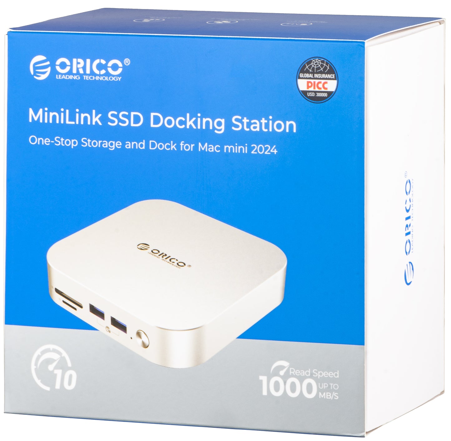 Hub Multifunzionale Orico MiniLink M49P per Apple Mac Mini M4, 9in1, Argento